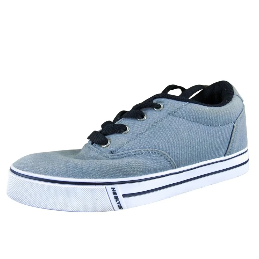 Heelys Launch Boys Sneakers Size 4M Gray Canvas with Wheels
